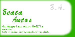 beata antos business card